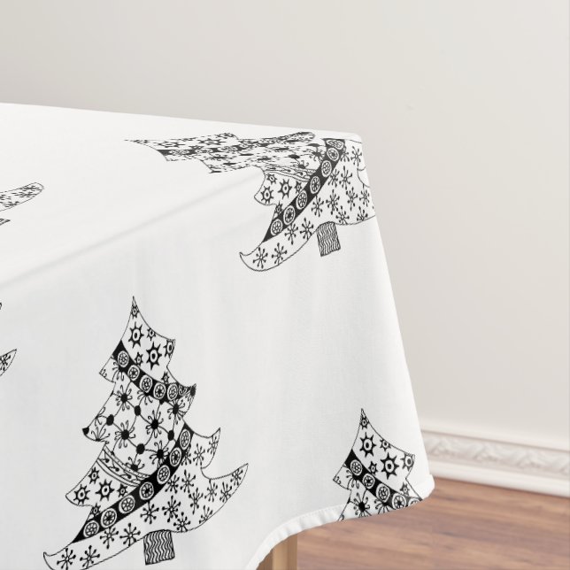 Festlicher Weihnachtsbaum Zeichnend Pattern Urlaub Tischdecke (Beispiel)