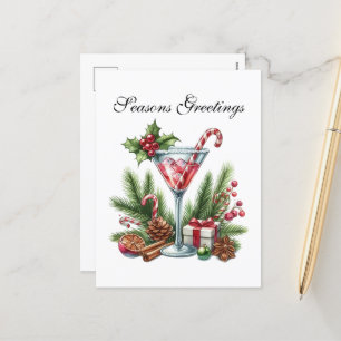 Festlicher Weihnachtscocktail Feiertagspostkarte
