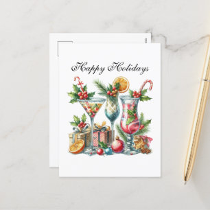 Festlicher Weihnachtscocktail Feiertagspostkarte