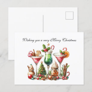 Festlicher Weihnachtscocktail Feiertagspostkarte