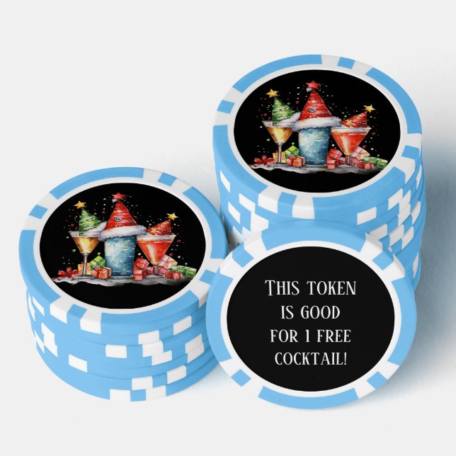 Festlicher Weihnachtscocktail gratis trinken Pokerchips (Stapel)