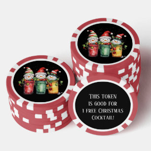 Festlicher Weihnachtscocktail Pokerchips
