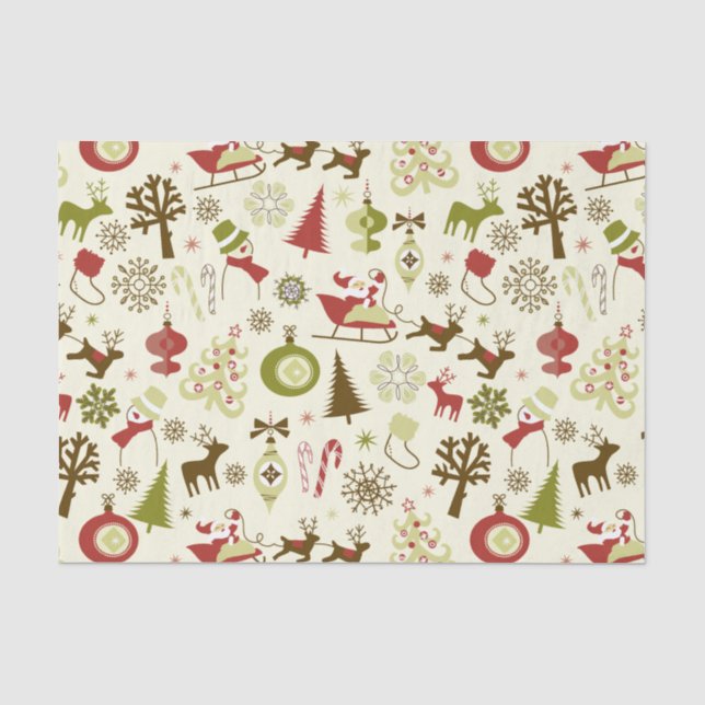 Festlicher Weihnachtsfeiertag Seidenpapier (Vorderseite)