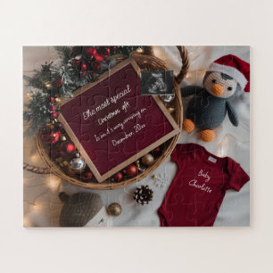 Festlicher Weihnachtskorb Schwangerschaftsankündig