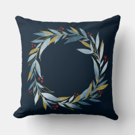 Festlicher Weihnachtskranz aus den Blue Gold Branc Kissen