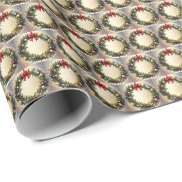 Festlicher Weihnachtskranz Feiertags-Geschenkpapie Geschenkpapier