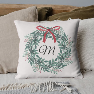 Festlicher Weihnachtskranz mit individuellem Anfan Kissen