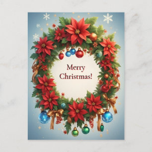 Festlicher Weihnachtskranz Postkarte