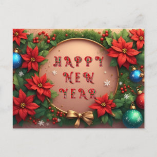 Festlicher Weihnachtskranz 🎁🎄 Weihnachtsstern-Or Feiertagspostkarte