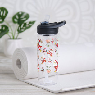 Festlicher Weihnachtsmann, Flamingo- und rosa Blum Trinkflasche