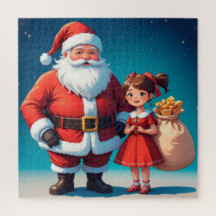 Festlicher Weihnachtsmann und Schneekönigin
