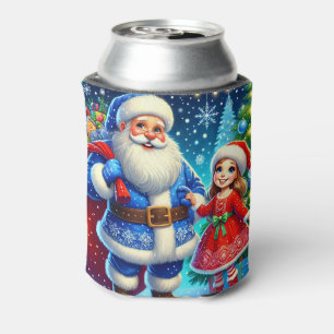 Festlicher Weihnachtsmann und Schneekönigin Dosenkühler