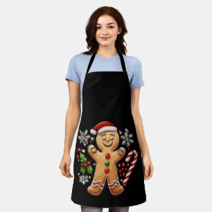 Festlicher Weihnachtsmann-Weihnachtsgebäck-Illustr Schürze