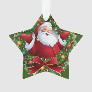 Festlicher Weihnachtsmann-Weihnachtsstern-Ornament Ornament