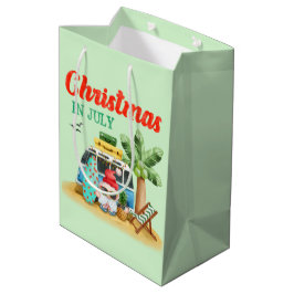 Festlicher Weihnachtsstrand Juli Santa gnome Mittlere Geschenktüte