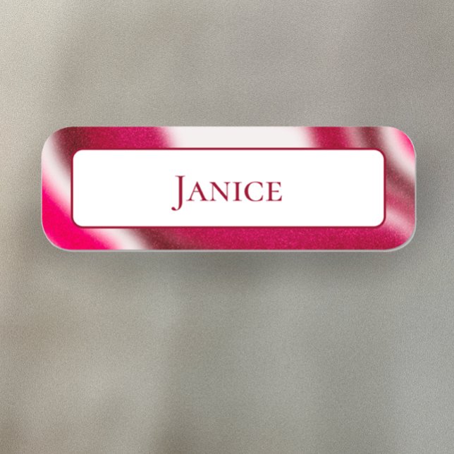 Festlicher Weihnachtsurlaub Cool Red Modern Custom Namensschild (Von Creator hochgeladen)