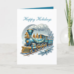 Festlicher Weihnachtszug anpassbar Feiertagskarte