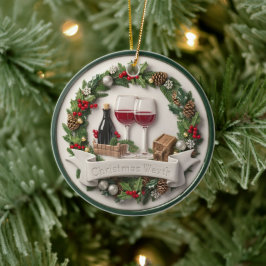 Festlicher Wein und Ornament Hoch über dem Meer