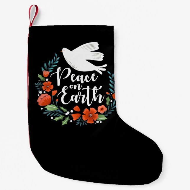 Festlicher Weltfrieden Weihnachten Kleiner Weihnachtsstrumpf (Vorderseite)