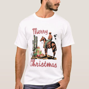 Festlicher Western Weihnachtsfeiertag Cowboy T-Shirt