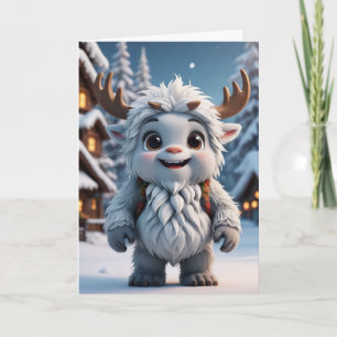 Festlicher Yeti Feiertagskarte