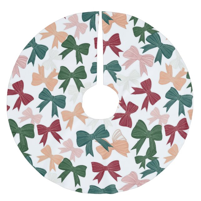 Festliches Band Charm Polyester Weihnachtsbaumdecke (Vorderseite)