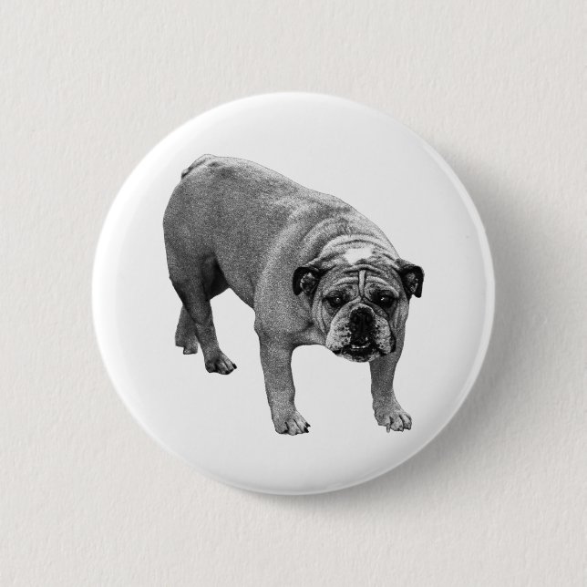 Festliches Bulldog-Button Button (Vorderseite)
