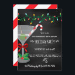 Festliches Cocktailthema Weihnachts Chalkboard Par Einladung<br><div class="desc">Trendy martini Cocktail themed Holiday Party Einladung individuell auf Ihre Veranstaltung Besonderheiten.</div>