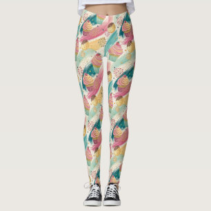 Festliches Cupcake & Brushstroke Celebration Patte Leggings