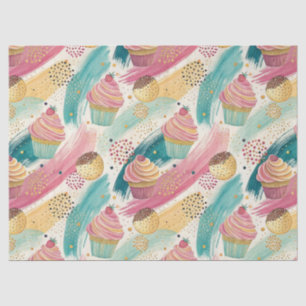 Festliches Cupcake & Brushstroke Celebration Patte Seidenpapier