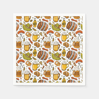 Festliches deutsches Oktoberfest-Bier und Würstche Serviette