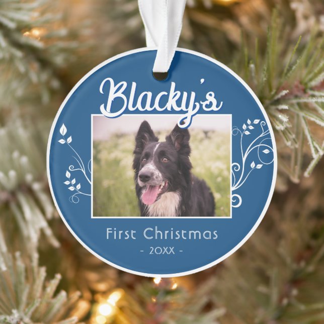 Festliches erstes Weihnachtslied Welppy Foliage Bl Ornament (Baum)