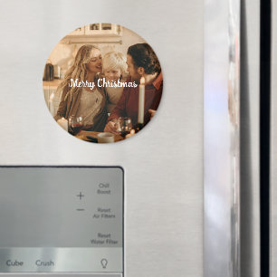 Festliches Familienmagnet – Foto und frohe Botscha Magnet