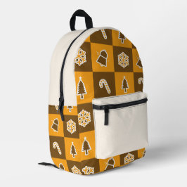 Festliches Feiertagsraster-Muster Bedruckter Rucksack