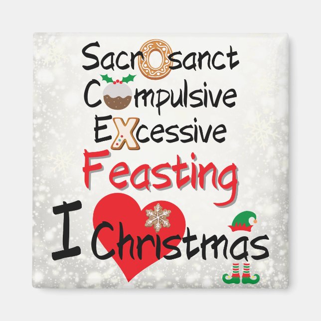 Festliches Festmahl - I Liebe Weihnachten Magnet (Vorne)
