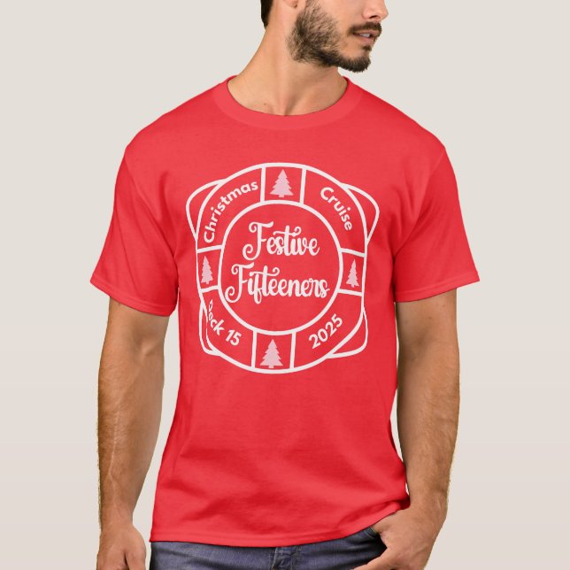 Festliches Fifteeners Classic Crew T-Shirt (Rot) (Vorderseite)