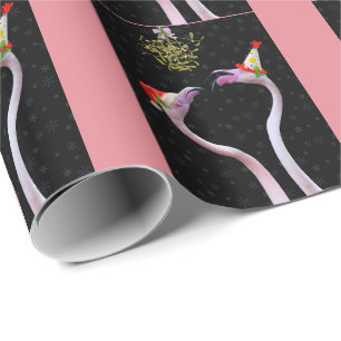 Festliches Flamingo-Packpapier Geschenkpapier