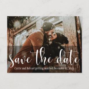 Festliches Foto mit Typografie Save the Date 1 Ankündigungspostkarte