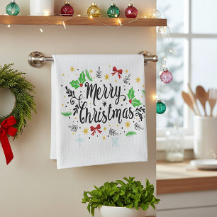 Festliches Frohe Weihnachten Geschirrtuch