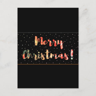 Festliches Frohe Weihnachten Schwarz & Gold Design Postkarte
