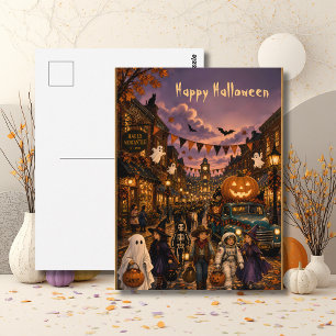 Festliches Frohes Halloween Süßigkeiten-oder-Saure Postkarte