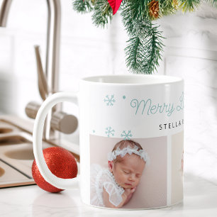 Festliches Fröhliches kleines Weihnachts-Babyblau- Kaffeetasse