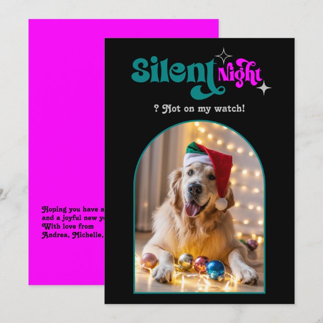 Festliches Fusion Funny Retro Pet Hund Weihnachten (Vorne/Hinten)