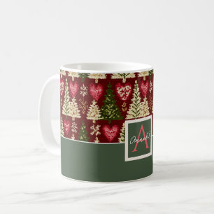 Festliches Gestricktes Weihnachtsbaum-Muster Kaffeetasse