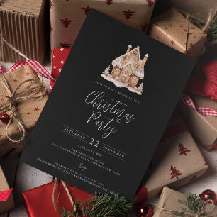 Festliches Gingerbrett Weihnachts-Party Einladung