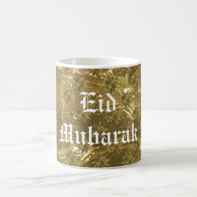 Festliches Gold hat Eid Mubarak Kaffee-Tasse in Kaffeetasse (Mittel)