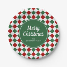 Festliches grün kariertes Frohe Weihnachten