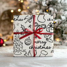 Festliches handgezeichnetes Weihnachtspapier