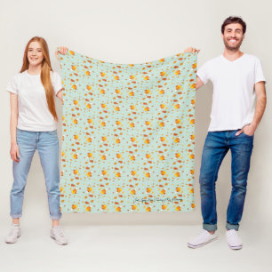 Festliches Herbst-Candy-Corn- und Blätter-Muster Fleecedecke