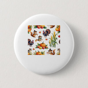 Festliches Herbsternte-Wasserfarbmuster Klassische Button